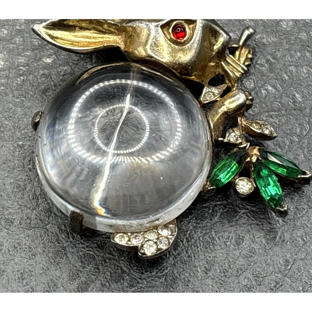 Trifari Alfred Philippe Jelly Belly Vermeil Sterling Rabbit Brooch Book Piece